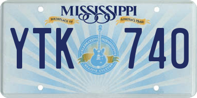 MS license plate YTK740
