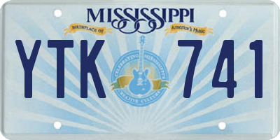 MS license plate YTK741