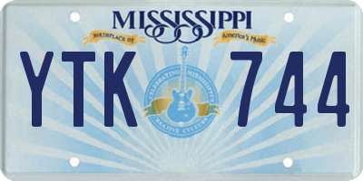 MS license plate YTK744
