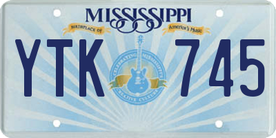 MS license plate YTK745