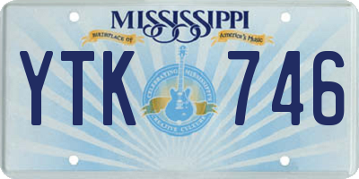MS license plate YTK746
