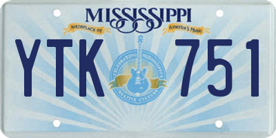 MS license plate YTK751