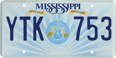 MS license plate YTK753