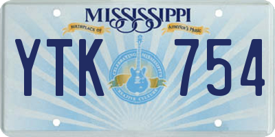 MS license plate YTK754
