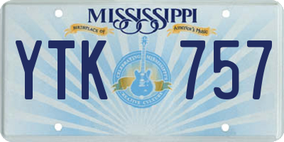 MS license plate YTK757