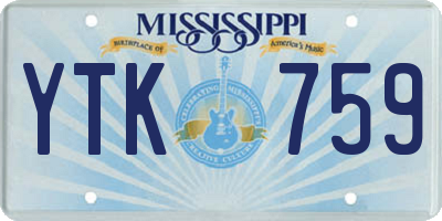 MS license plate YTK759