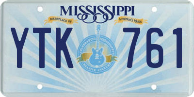 MS license plate YTK761