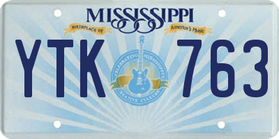MS license plate YTK763