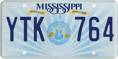 MS license plate YTK764
