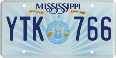 MS license plate YTK766