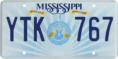 MS license plate YTK767