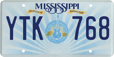 MS license plate YTK768