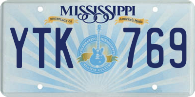 MS license plate YTK769