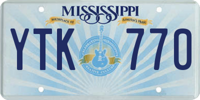 MS license plate YTK770