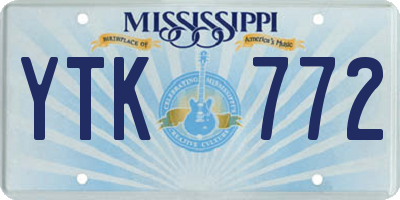 MS license plate YTK772