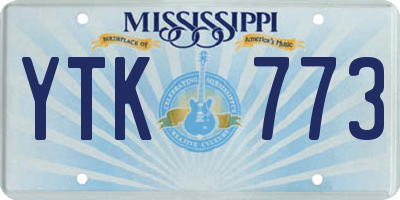 MS license plate YTK773