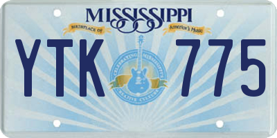MS license plate YTK775