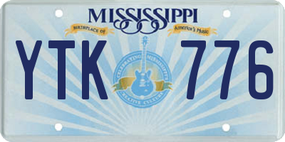 MS license plate YTK776