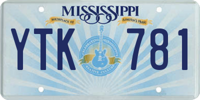 MS license plate YTK781