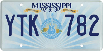 MS license plate YTK782