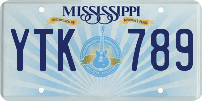 MS license plate YTK789