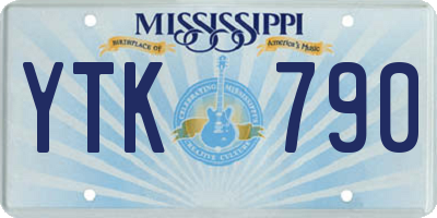 MS license plate YTK790