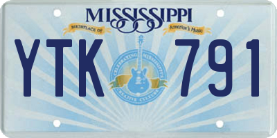 MS license plate YTK791
