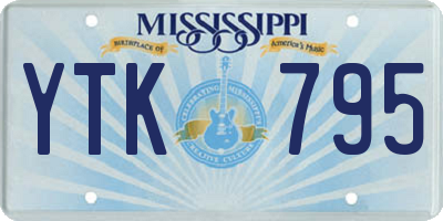 MS license plate YTK795