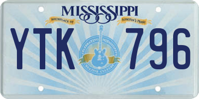 MS license plate YTK796