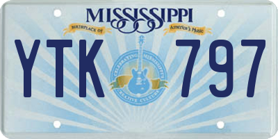 MS license plate YTK797