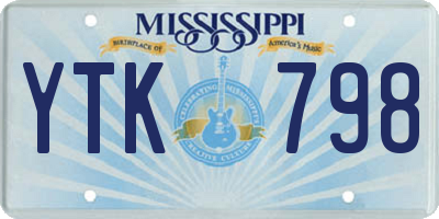 MS license plate YTK798