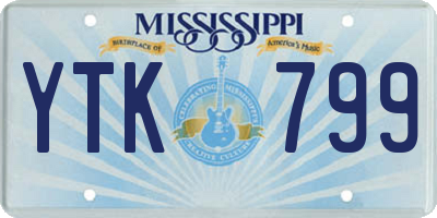 MS license plate YTK799