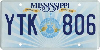 MS license plate YTK806