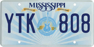 MS license plate YTK808