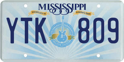 MS license plate YTK809