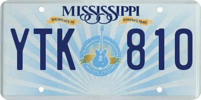 MS license plate YTK810