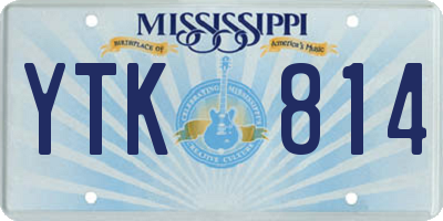 MS license plate YTK814