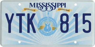 MS license plate YTK815