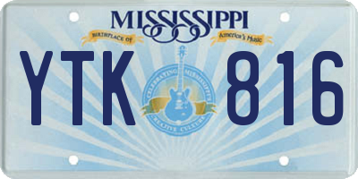 MS license plate YTK816