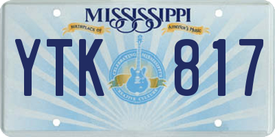 MS license plate YTK817