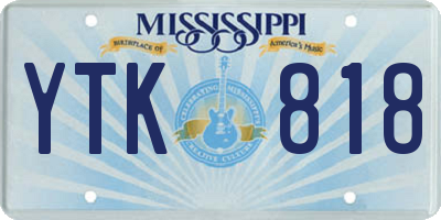 MS license plate YTK818