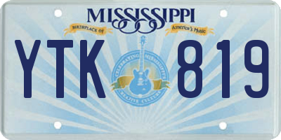 MS license plate YTK819