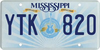 MS license plate YTK820