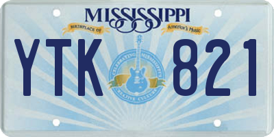 MS license plate YTK821