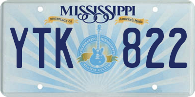 MS license plate YTK822