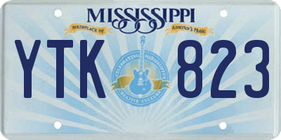 MS license plate YTK823