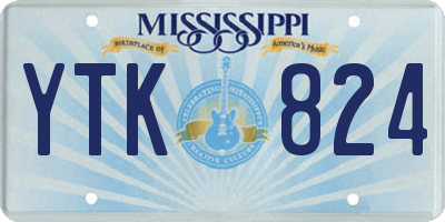 MS license plate YTK824