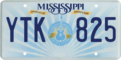 MS license plate YTK825