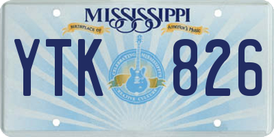 MS license plate YTK826