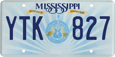 MS license plate YTK827